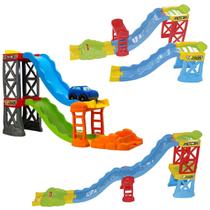 Pista Ramp Racer Com 28 Peças 2 Carrinhos Desmontável 3 em 1