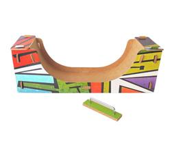 Pista Rampa Skate De Dedo Em Madeira Fingerboard