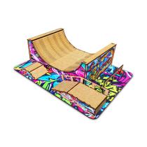 Pista Skate de Dedo Fingerboard Skate de Dedo Modelo 3 Mdf Madeira Adesivado