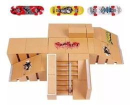 Pista Skate De Dedo Miniatura Completa Fingerboard Com Rampa