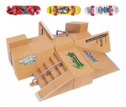 Pista Skate De Dedo Miniatura Completa Fingerboard Com Rampa