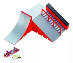 Pista Skate de Dedo Miniatura Corrimão Escada Rampa