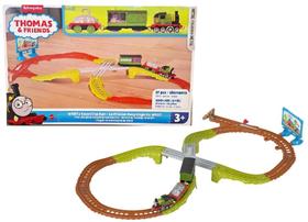 Pista Thomas e Seus Amigos Conjunto Trilhos e Locomotivas Whiff Corrida de Reciclagem Fisher Price Mattel