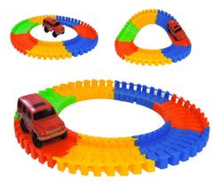 Pista Trilha Maluca Infantil Racing Track 55 Pcs + 1 Carro Pista Trilha Maluca Infantil Racing Track 55 Pcs + 1 Carro