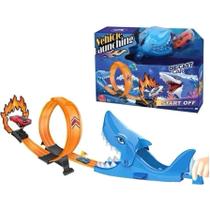 Pista Tubarão Com Lançador Brinquedo Looping 360º