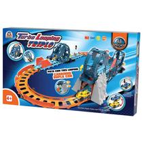 Pista Turbo Looping Triplo Carrinho com Bateria 48 Peças Braskit