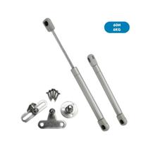 Pistão a Gás Força 60N 6Kg Cinza Amortecedor Para Móveis