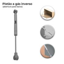 Pistão Amortecedor A Gas P/ Baixo Moveis Armarios 100N Cinza - Metalnox