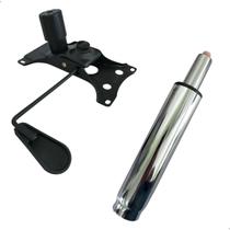 Pistão Cromado Á Gás Coluna P/ Cadeira 150 Kg + Flange 25 Cm