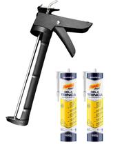 Pistola Aplicadora de Silicone 9 Pol Leve com 2 Sela Trinca Branco 450g Mundial Prime Ideal para Vedação Reparos e Acabamentos Pistola Aplicadora de Silicone 9 Pol Leve com 2 Sela Trinca Branco 450g Mundial Prime Ideal para Vedação Reparos e Acabamentos