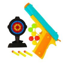 Pistola arminha brinquedo infantil lança dardos alvo estilo nerf com bolinha presente para criança Pistola arminha brinquedo infantil lança dardos alvo estilo nerf com bolinha presente para criança