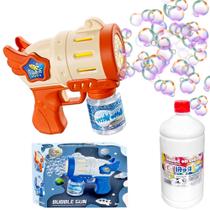 Pistola Bolhas de Sabão Automática com Luz e 1 Litro Sabão Pistola Bolhas de Sabão Automática com Luz e 1 Litro Sabão