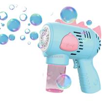 Pistola Bolhas Sabão Automática Giratória Dinossauro Azul Pistola Bolhas Sabão Automática Giratória Dinossauro Azul
