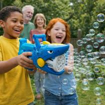 Pistola Bolhas Sabão Tubarão Azul Lançador Bolinhas Brinquedo Presente Agua Jogar Pistola Bolhas Sabão Tubarão Azul Lançador Bolinhas Brinquedo Presente Agua Jogar