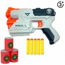 Pistola Brinquedo Lança Dardos Infantil com 5 Dardos de Espuma 3 Alvos 9 Peças Multicolorida