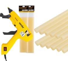 Pistola Cola Quente 100w Com 12 Bastões De Cola 12mm Vonder Pistola Cola Quente 100w Com 12 Bastões De Cola 12mm Vonder