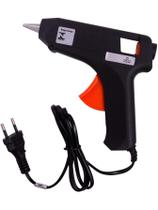 Pistola Cola Quente Termostática 2 Mini Bastão Refil 20W Bivolt Bico Fino Viagem Preto