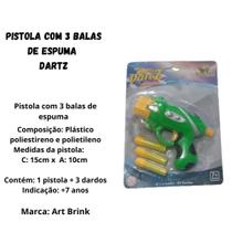 Pistola com balas de espuma brinquedo Dartz Art Brink