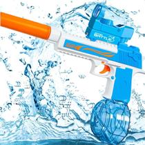 Pistola de Água Elétrica Brinquedo Arminha Automática Praia Lançador Recarregável Piscina Pistola de Água Elétrica Brinquedo Arminha Automática Praia Lançador Recarregável Piscina