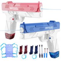 Pistola de água elétrica GPPNKC com mochila de 1000 mL, alcance de 10 m, 2 unidades