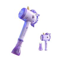 Pistola De Bolhas De Unicórnio De Natal Infantil, Soprador De Sabão Elétrico Automático Com Luz,