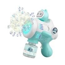 Pistola De Bolhas Elétrica De Unicórnio Para Crianças, Soprador Automático De Sabão Com Luz,