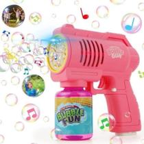 Pistola de Bolhas Musical c/Led Bubble Gun Giratorio