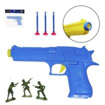 Pistola De Brinquedo Arma Lança Dardos C/ Ventosa + Soldados