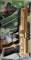 Pistola de brinquedo ouro dourada faz barulho solta faisca