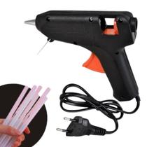 Pistola De Cola Quente 20w Com 12 Bastões Bivolt Bico Fino