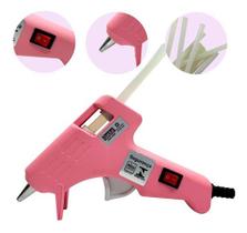 Pistola De Cola Quente Bico Fino 10w Bivolt 10 Bastões 30cm Pistola De Cola Quente Bico Fino 10w Bivolt 10 Bastões 30cm