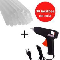 Pistola de Cola Quente Bivolt 10W com Bico Metálico e Plástico Injetado Kit 10 20 Ou 30 Bastões 30 Pistola de Cola Quente Bivolt 10W com Bico Metálico e Plástico Injetado Kit 10 20 Ou 30 Bastões 30