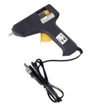 Pistola de Cola Quente Pequena Bivolt 8W Fixar Colagem Diversos Materiais Papel Tecido Plástico Madeira Versátil - Preta