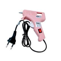 Pistola De Cola Quente Rosa Bivolt Profissional 10w Gatte