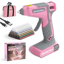 Pistola de cola quente sem fio WORKPRO 7,2 V de dupla temperatura com 50 bastões de cola