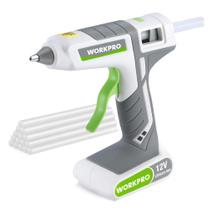 Pistola de cola termofusível sem fio WORKPRO 12V recarregável branca Pistola de cola termofusível sem fio WORKPRO 12V recarregável branca