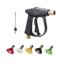 Pistola De Lavagem De Alta Pressão 2175PSI Com Conector Rápido M22-14, 5 Bicos E Haste De Extensão