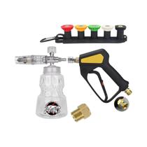 Pistola De Lavagem De Alta Pressão M22 Com Conector Curto, Canhão De Espuma De Alumínio Giratório E