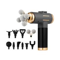 Pistola De Massagem Elétrica 11 Em 1 Com 99 Níveis De Vibração De Alta Frequência Para Massagem Pistola De Massagem Elétrica 11 Em 1 Com 99 Níveis De Vibração De Alta Frequência Para Massagem