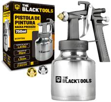 Pistola De Pintura Ar Direto 750ml 2 Bicos 1,3mm Uso Geral Btpp750 The Black Tools