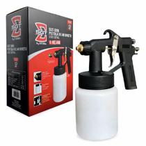 Pistola De Pintura Ar Direto Com Copo 650ml 40psi Com 2 Bicos De Pintura 1,3mm Para Compressor Tufão
