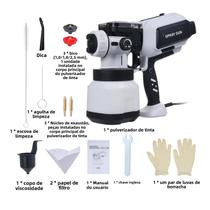 Pistola De Pintura Elétrica Em Spray 1200ML 650W Com Luz LED 3 Bicos Para Parede De Cerca De Móveis