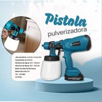 Pistola de Pintura Elétrica Pulverizador 200w com 4 Bicos 2 Baterias Carregador Bivolt Profissional