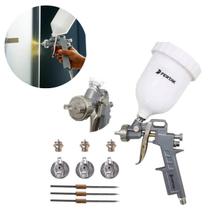 Pistola De Pintura Fertak Gravidade 600ml Hvlp + 3 Bicos