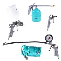 Pistola de Pintura Pneumática Baixa Pressão Para Compressor Kit 5 Pçs - Stels