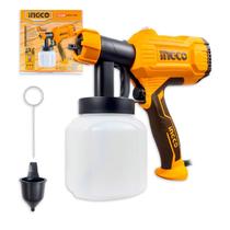 Pistola de Pintura Pulverizadora Ingco SPG3508ING 450W 220V Até 800ml Pressão 0.1 a 0.2 Bar Fluxo 380ml/min Viscosidade Máxima 50DINs S/ Maleta