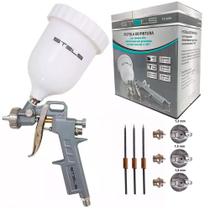 Pistola de pintura tipo gravidade com 3 bicos e caneca 600 ml - 5731455