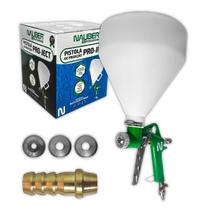 Pistola De Projeção Project NB Nauber Com Reservatório 5Kg Bicos 4 6 8mm Pressão 3,5 A 5 Bar Registro De Ar Ajustável Uso Profissional Obras e Afins