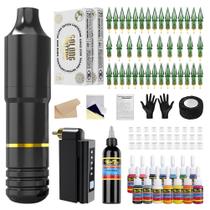 Pistola de tatuagem sem fio Solong Tattoo Gun Kit completo sem fio