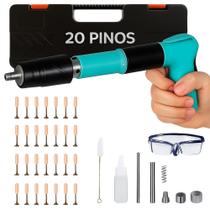 Pistola Fixação Ação Direta Finca Pino 20 Pregos EPI Com Maleta